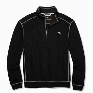 Tommy Bahama Black Tobago Bay Half Zip NWT Men’s size L